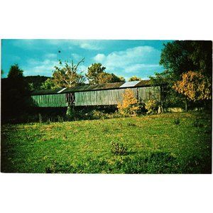 Old Shotts Covered Bridge Postcard Travel Souvenir Unposted Ross County Ohio